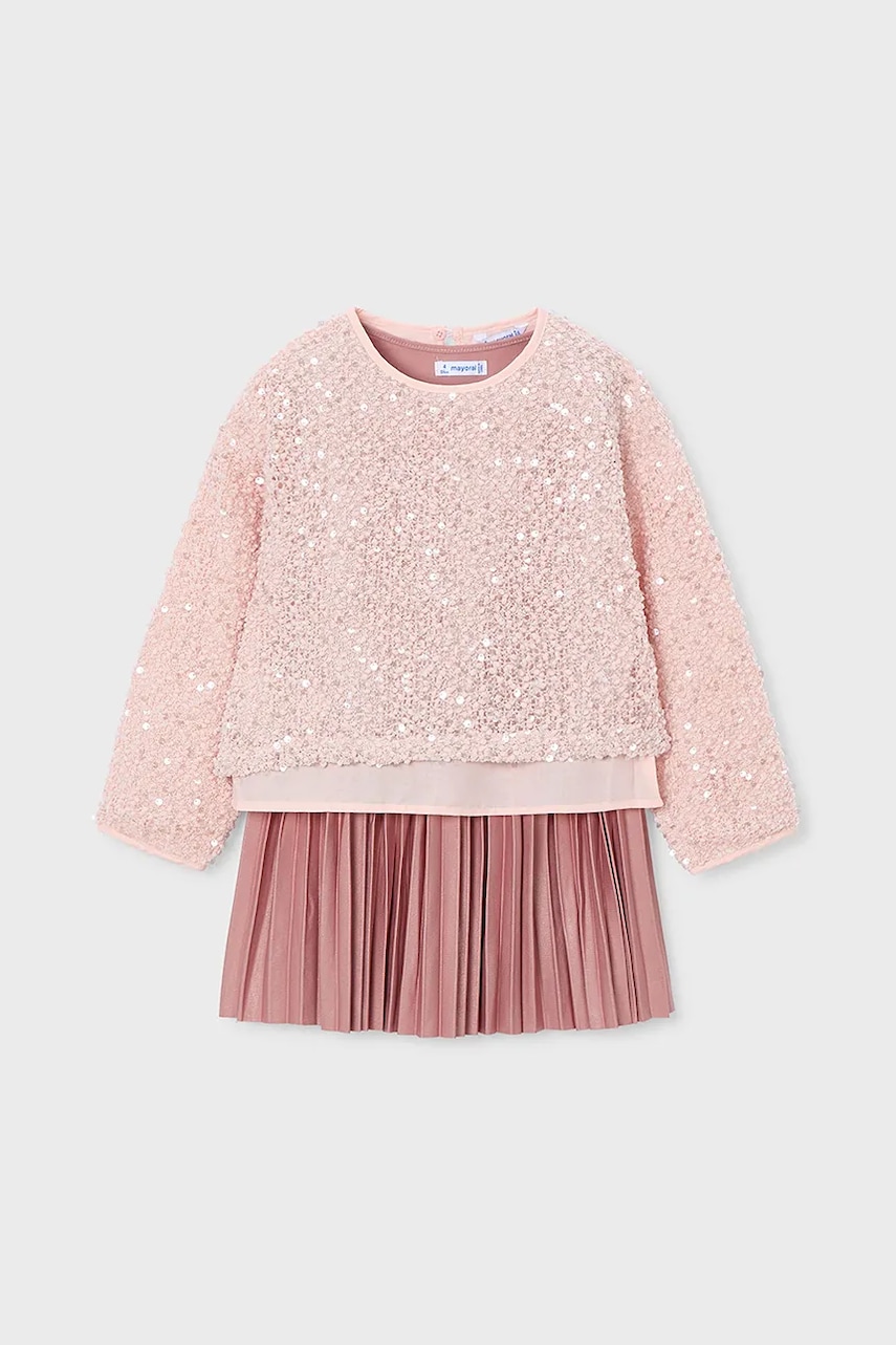 Mayoral rochie fete culoarea roz, mini, evazati, 4925