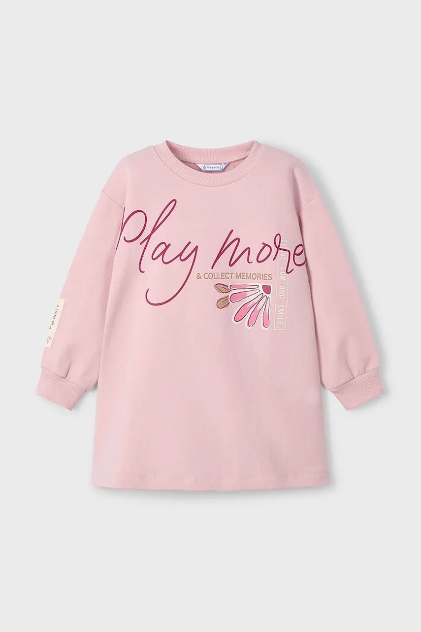 Mayoral rochie fete culoarea roz, mini, drept, 4929