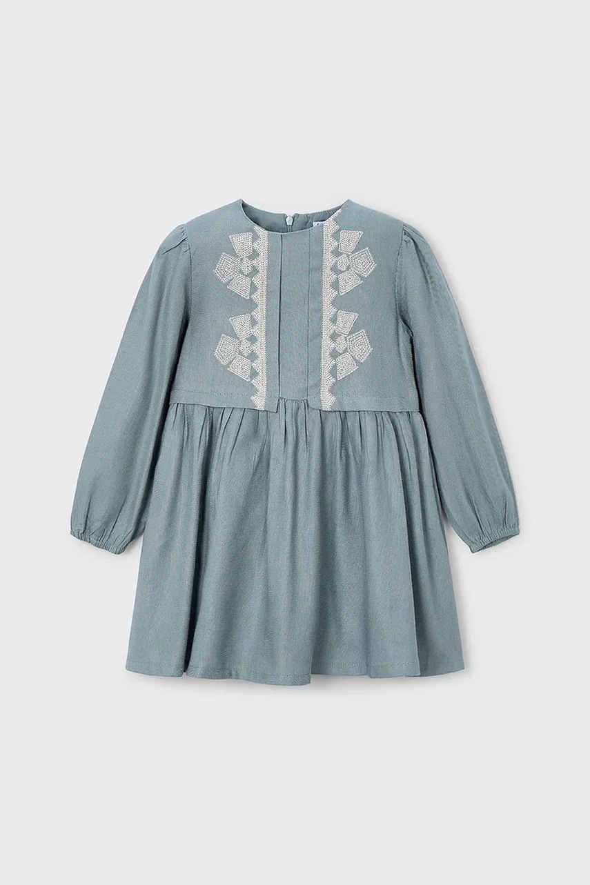 Mayoral rochie fete culoarea turcoaz, mini, evazati, 4992
