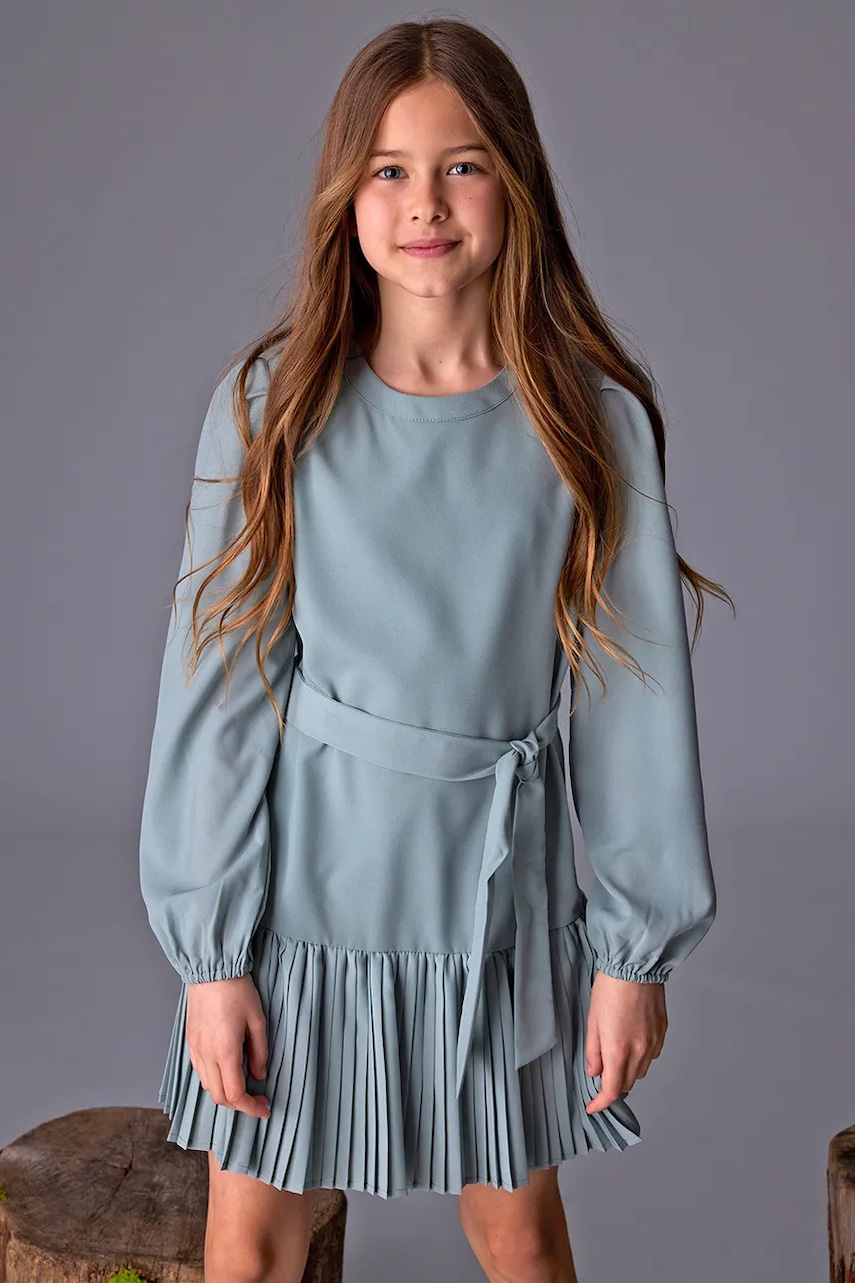 Mayoral rochie fete culoarea verde, midi, evazati, 7908