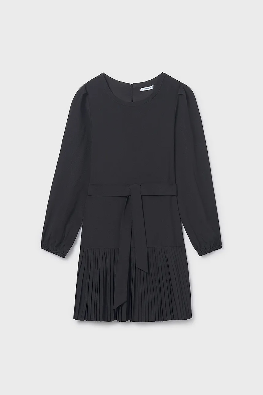 Mayoral rochie fete culoarea negru, midi, evazati, 7908