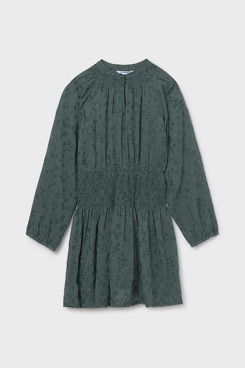 Mayoral rochie fete culoarea verde, mini, evazati, 7909