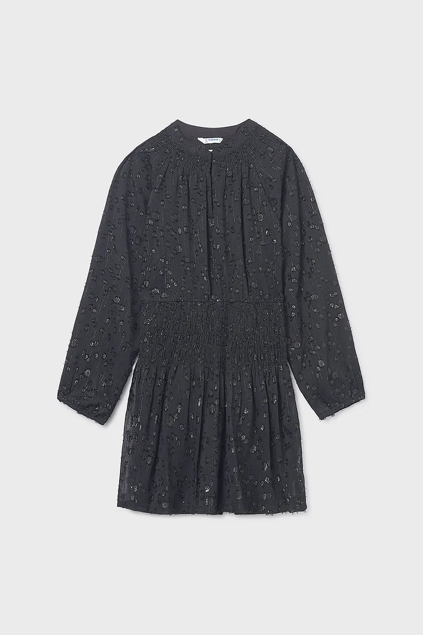 Mayoral rochie fete culoarea negru, mini, evazati, 7909