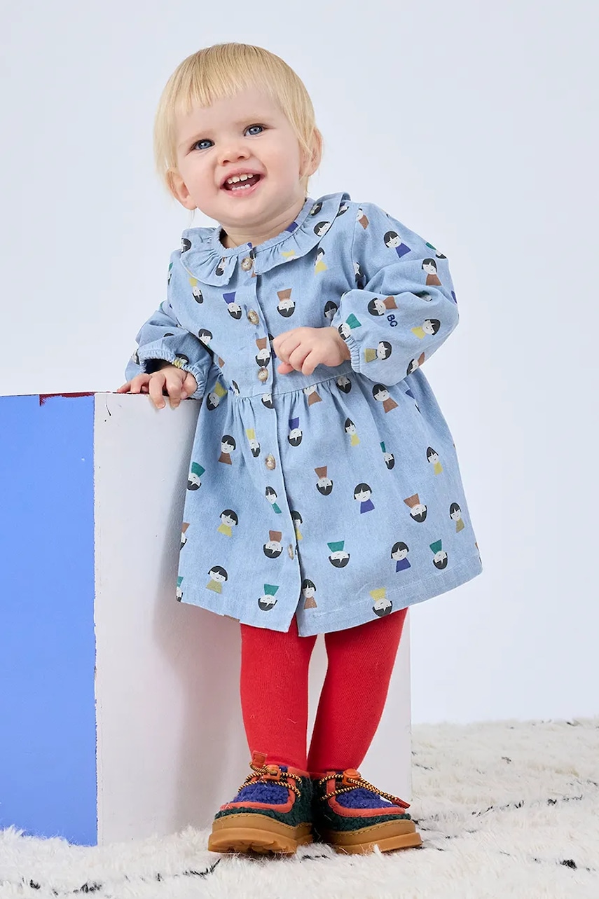 Bobo Choses rochie din bumbac pentru copii Game Pawns mini, evazați, 225AB089