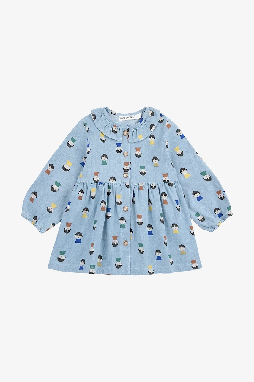 Хлопковое детское платье Bobo Choses Game Pawns mini расклешённое 225AB089 Хлопковое детское платье Bobo Choses Game Pawns mini расклешённое 225AB089