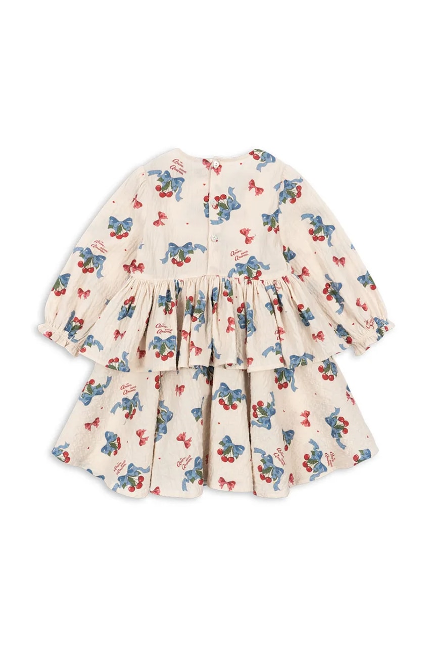 Детское платье Konges Sløjd ELIN DRESS GOTS цвет бежевый mini расклешённое KS103794 Детское платье Konges Sløjd ELIN DRESS GOTS цвет бежевый mini расклешённое KS103794