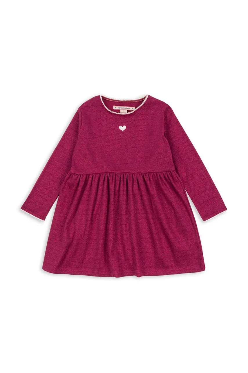 Konges Sløjd rochie bebe ROLI DRESS culoarea bordo, mini, evazati, KS103968