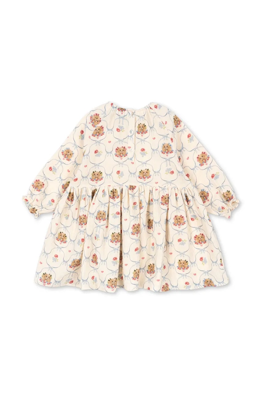 Детское платье с хлопком Konges Sløjd COCO DRESS GOTS цвет бежевый mini расклешённое KS103758 Детское платье с хлопком Konges Sløjd COCO DRESS GOTS цвет бежевый mini расклешённое KS103758