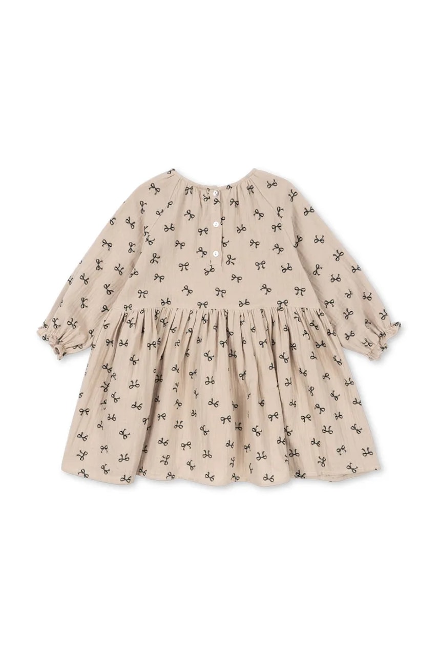 Детское платье с хлопком Konges Sløjd COCO DRESS GOTS цвет бежевый mini расклешённое KS103758 Детское платье с хлопком Konges Sløjd COCO DRESS GOTS цвет бежевый mini расклешённое KS103758