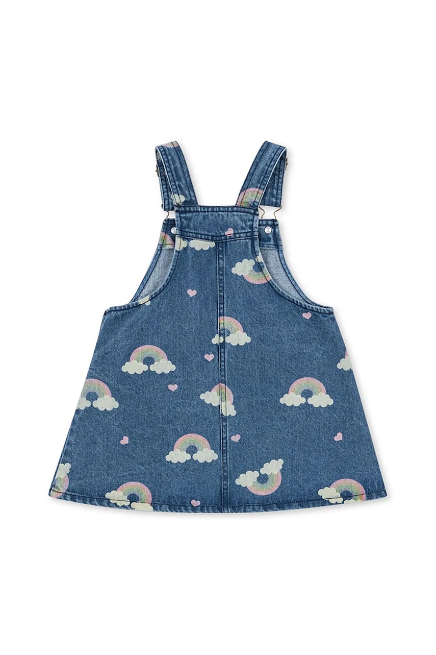 Хлопковое детское платье Konges Sløjd MAGOT OVERALL DRESS GOTS цвет синий mini расклешённое KS103887 Хлопковое детское платье Konges Sløjd MAGOT OVERALL DRESS GOTS цвет синий mini расклешённое KS103887
