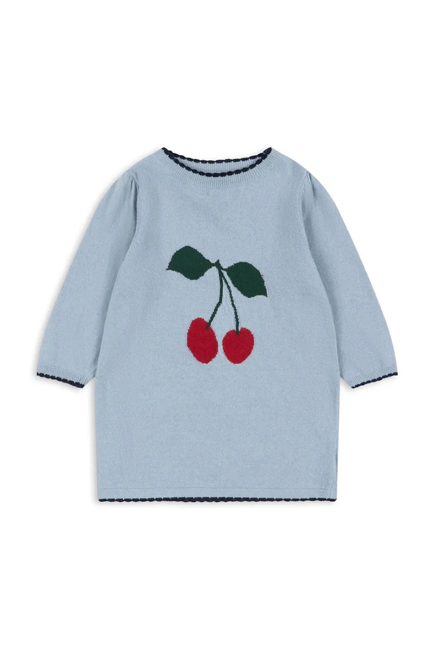 Konges Sløjd rochie pentru copii cu lână ALEXA KNIT DRESS midi, drept, KS101390