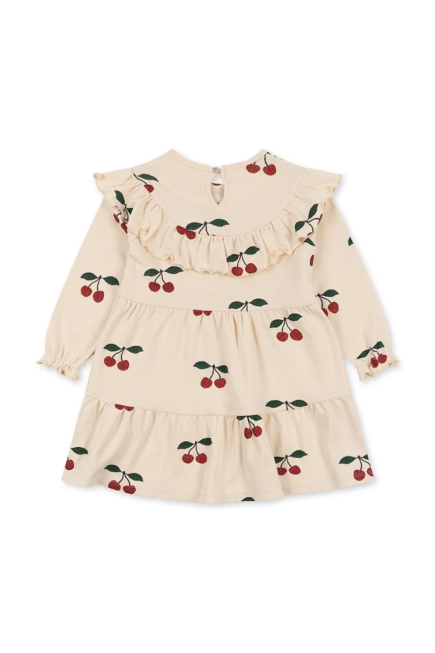 Хлопковое детское платье Konges Sløjd MALLI GLITTER DRESS GOTS цвет бежевый mini облегающее KS103893 Хлопковое детское платье Konges Sløjd MALLI GLITTER DRESS GOTS цвет бежевый mini облегающее KS103893