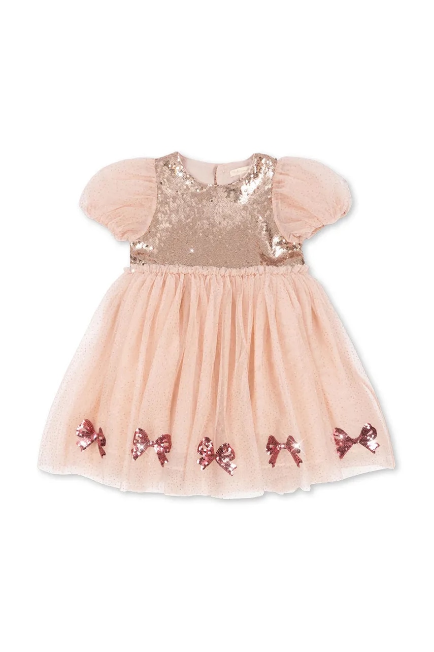 Konges Sløjd rochie fete MEI DRESS culoarea roz, mini, evazați, KS103906