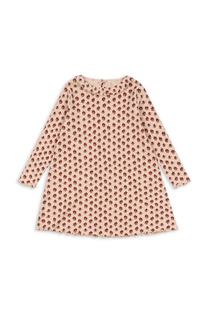 Konges Sløjd rochie fete NIA DRESS GOTS culoarea portocaliu, mini, evazați, KS103942