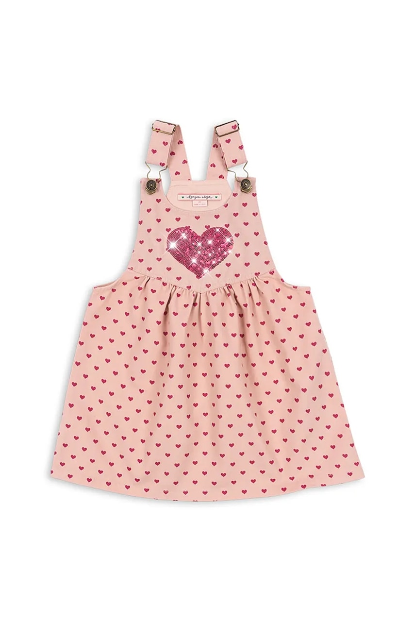Хлопковое детское платье Konges Sløjd NOLA SEQUIN SPENCER DRESS GOTS цвет розовый mini расклешённое KS103949 Хлопковое детское платье Konges Sløjd NOLA SEQUIN SPENCER DRESS GOTS цвет розовый mini расклешённое KS103949