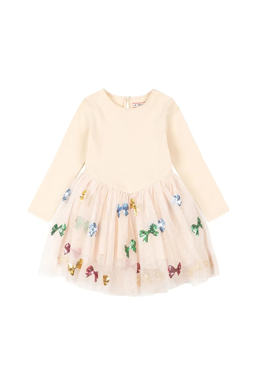 Konges Sløjd rochie fete YVONNE BALLERINA DRESS culoarea bej, mini, evazați, KS104045