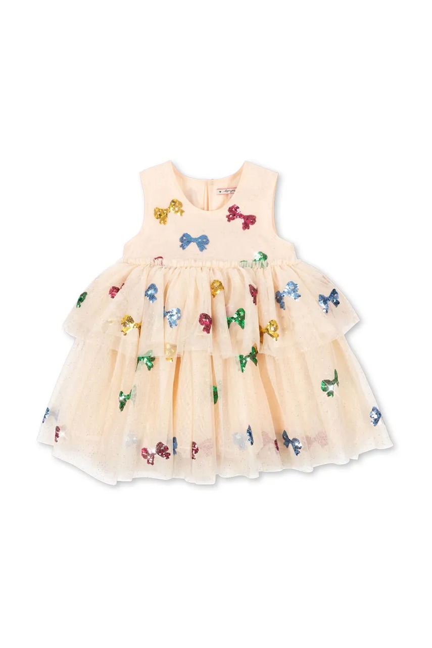 Konges Sløjd rochie fete YVONNE FAIRY DRESS culoarea bej, mini, evazați, KS104046