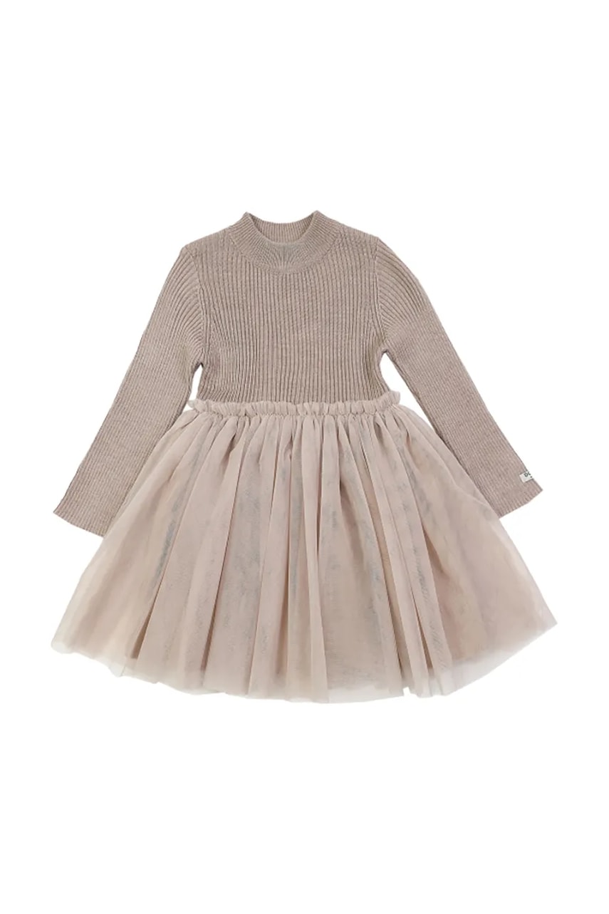 Детское платье с шерстью Donsje Lotus Dress цвет бежевый mini расклешённое 4043900 Детское платье с шерстью Donsje Lotus Dress цвет бежевый mini расклешённое 4043900