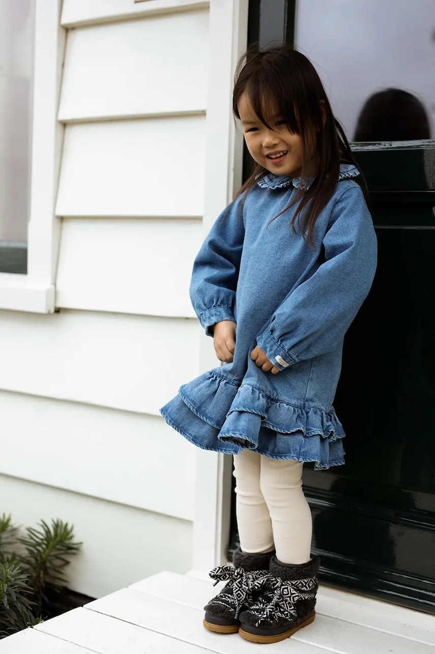 Donsje rochie de bumbac pentru copii Luus Dress mini, evazați, 4108010