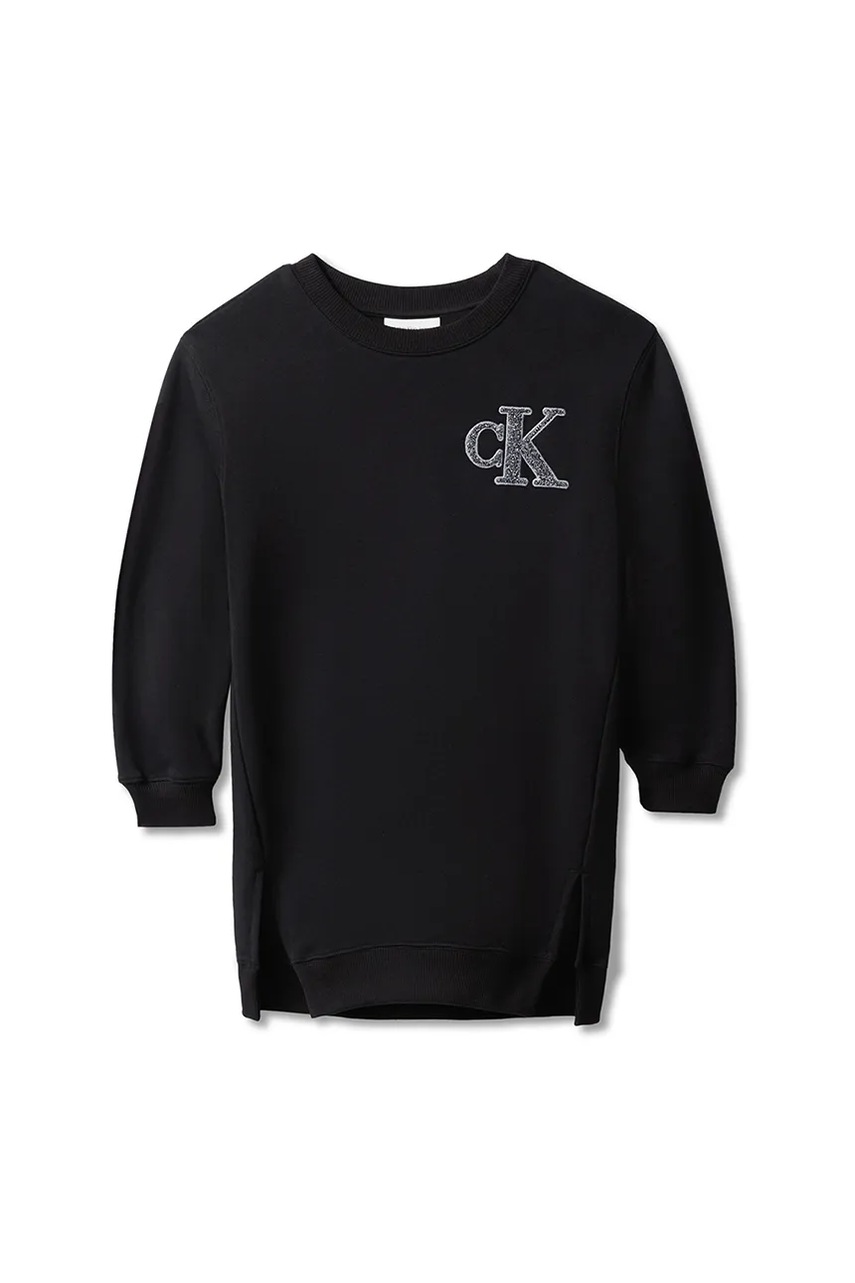 Детское платье Calvin Klein Jeans цвет чёрный mini oversize IG0IG03009 Детское платье Calvin Klein Jeans цвет чёрный mini oversize IG0IG03009