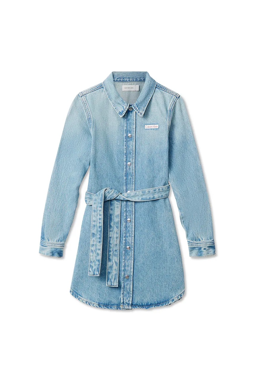 Детское джинсовое платье Calvin Klein Jeans mini расклешённое IG0IG03011 Детское джинсовое платье Calvin Klein Jeans mini расклешённое IG0IG03011