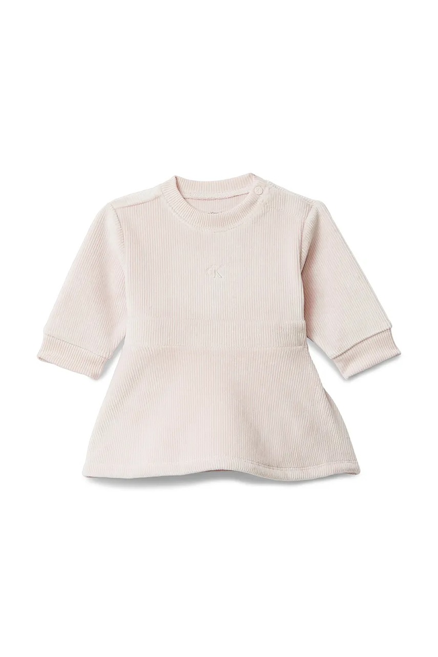 Levně Dívčí šaty Calvin Klein Jeans růžová barva, mini, IN0IN00327