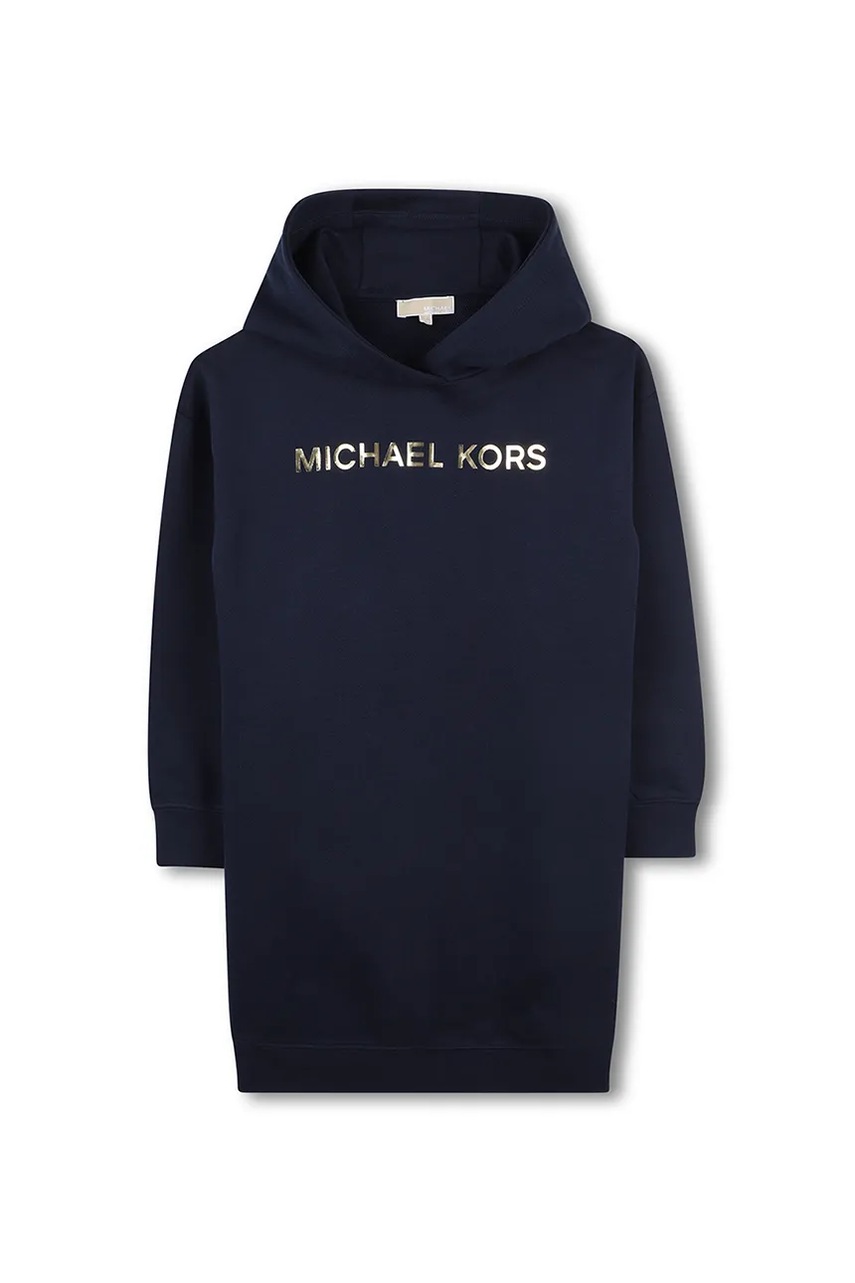 Хлопковое детское платье Michael Kors цвет синий mini oversize R30479 Хлопковое детское платье Michael Kors цвет синий mini oversize R30479