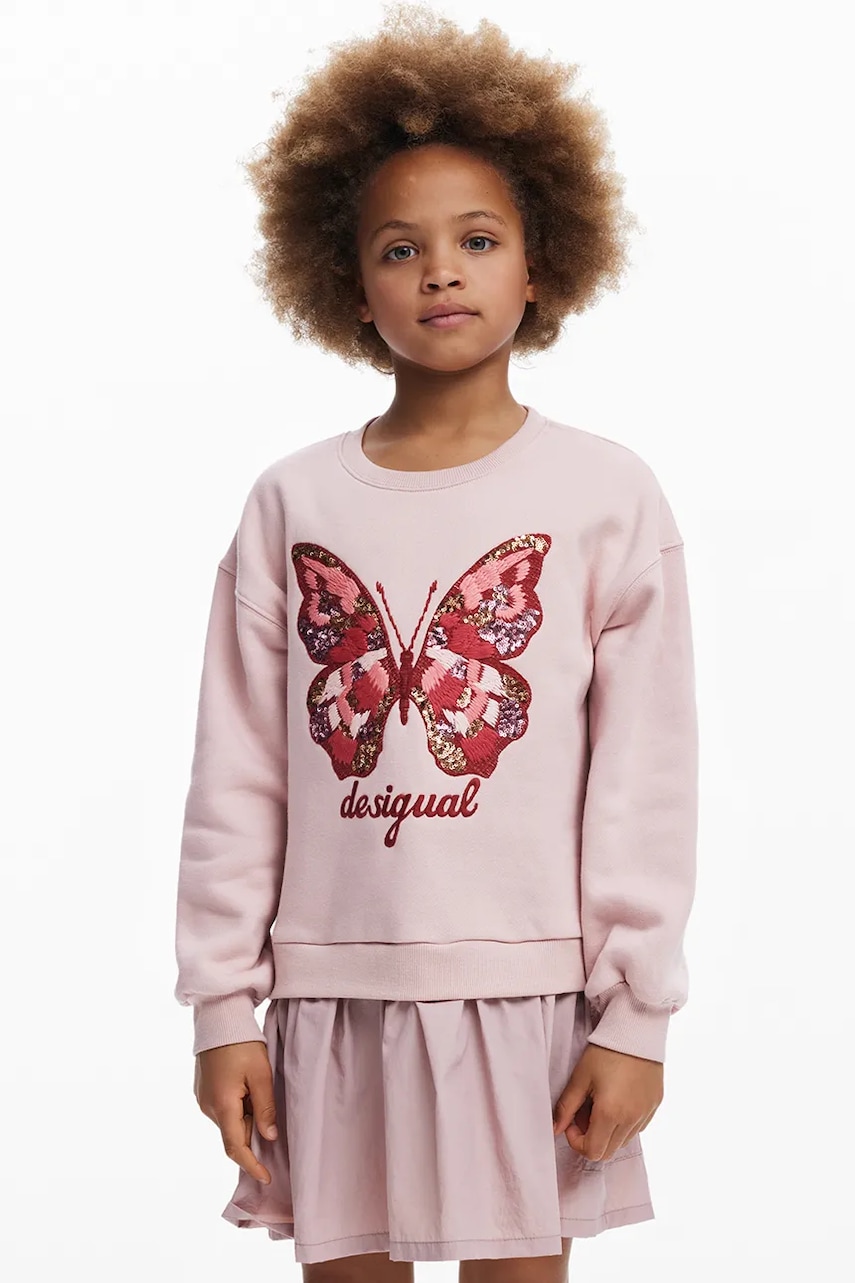 Desigual rochie fete culoarea roz, mini, evazați, 25WGVK01