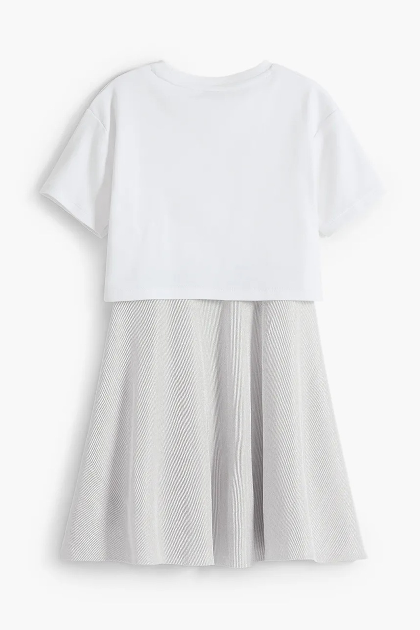 Детское платье Desigual цвет белый midi расклешённое 25WGVK11