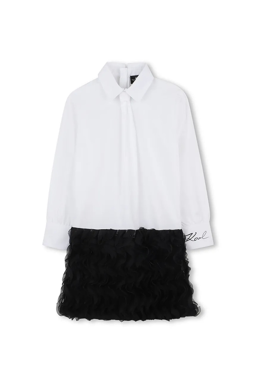 Детское платье Karl Lagerfeld цвет белый mini прямое Z30617 Детское платье Karl Lagerfeld цвет белый mini прямое Z30617