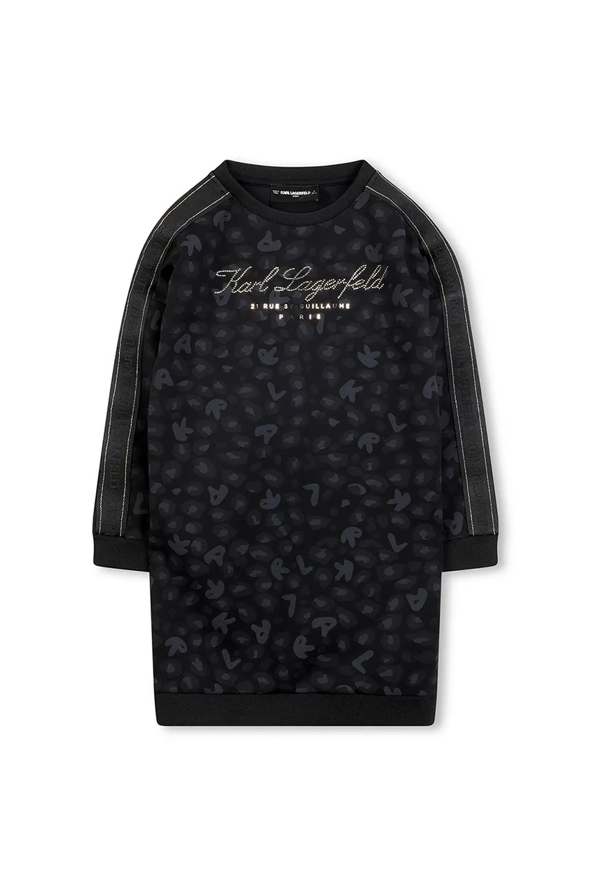 Детское платье Karl Lagerfeld цвет чёрный mini oversize Z30619 Детское платье Karl Lagerfeld цвет чёрный mini oversize Z30619