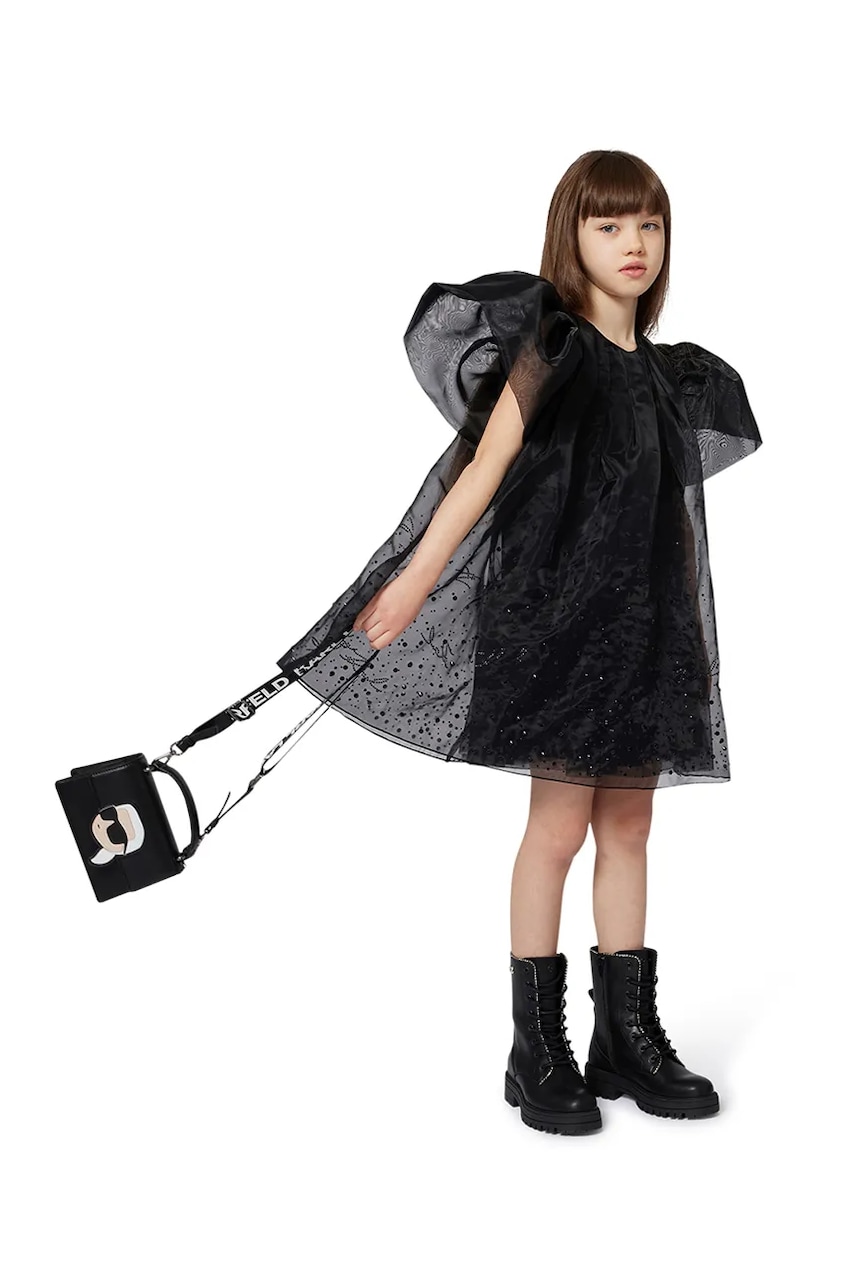 Karl Lagerfeld rochie fete culoarea negru, mini, evazați, Z30624