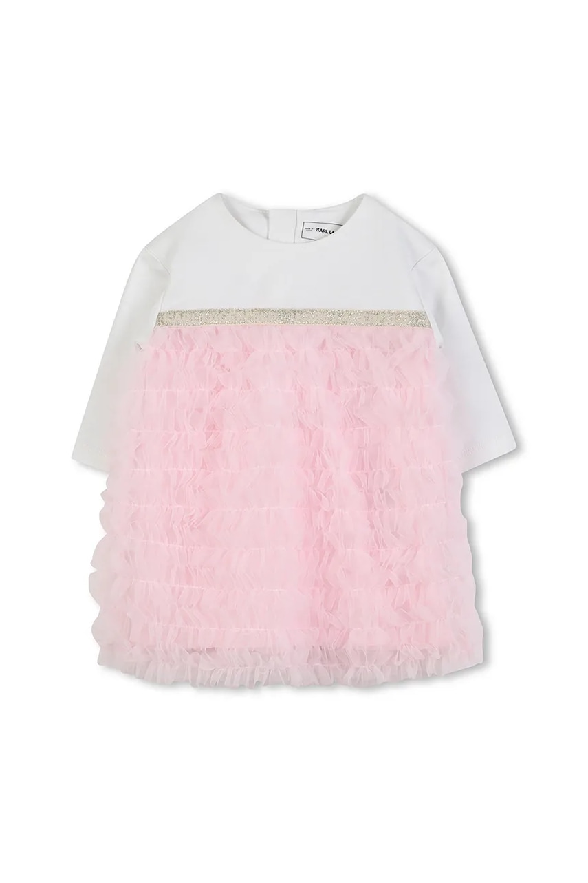 Karl Lagerfeld rochie bebe culoarea roz, mini, drept, Z30668 Karl Lagerfeld rochie bebe culoarea roz, mini, drept, Z30668