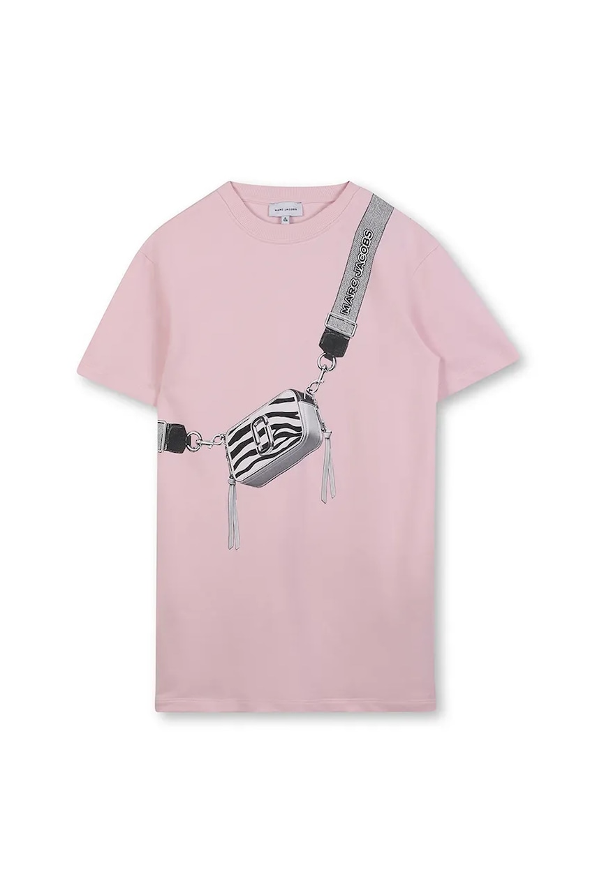 Хлопковое детское платье Marc Jacobs цвет розовый mini oversize W60701 Хлопковое детское платье Marc Jacobs цвет розовый mini oversize W60701