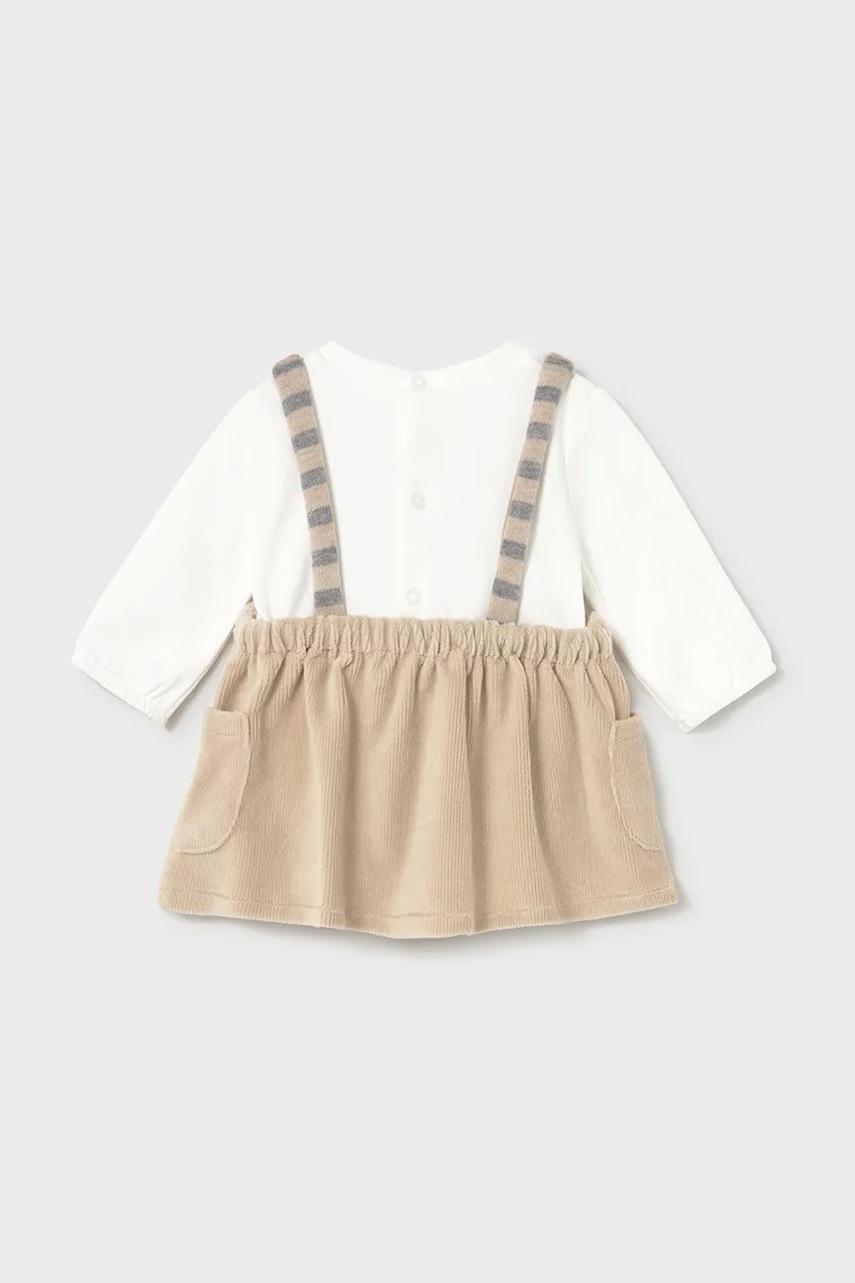 Платье для младенцев Mayoral Newborn цвет бежевый mini расклешённое 2802