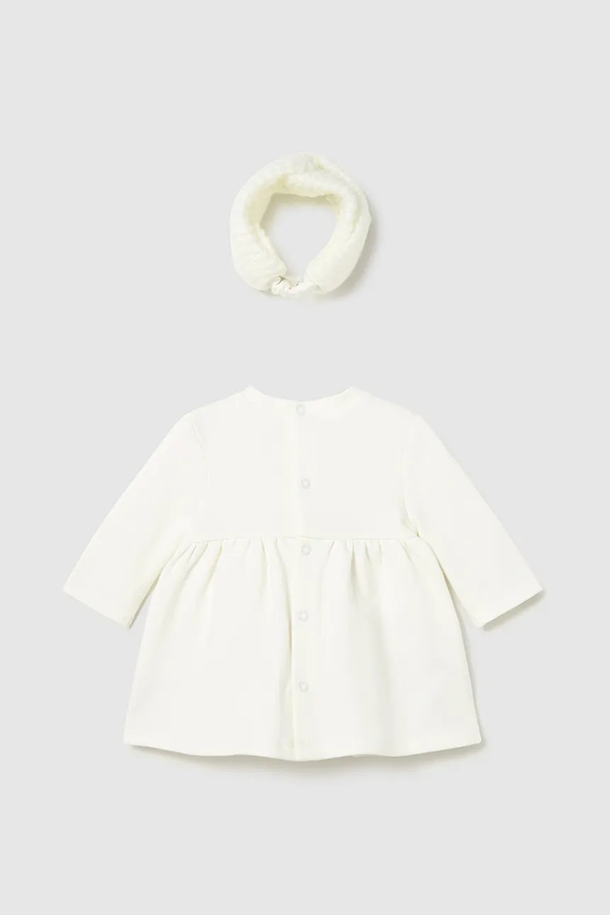 Платье для младенцев Mayoral Newborn цвет бежевый mini расклешённое 2803