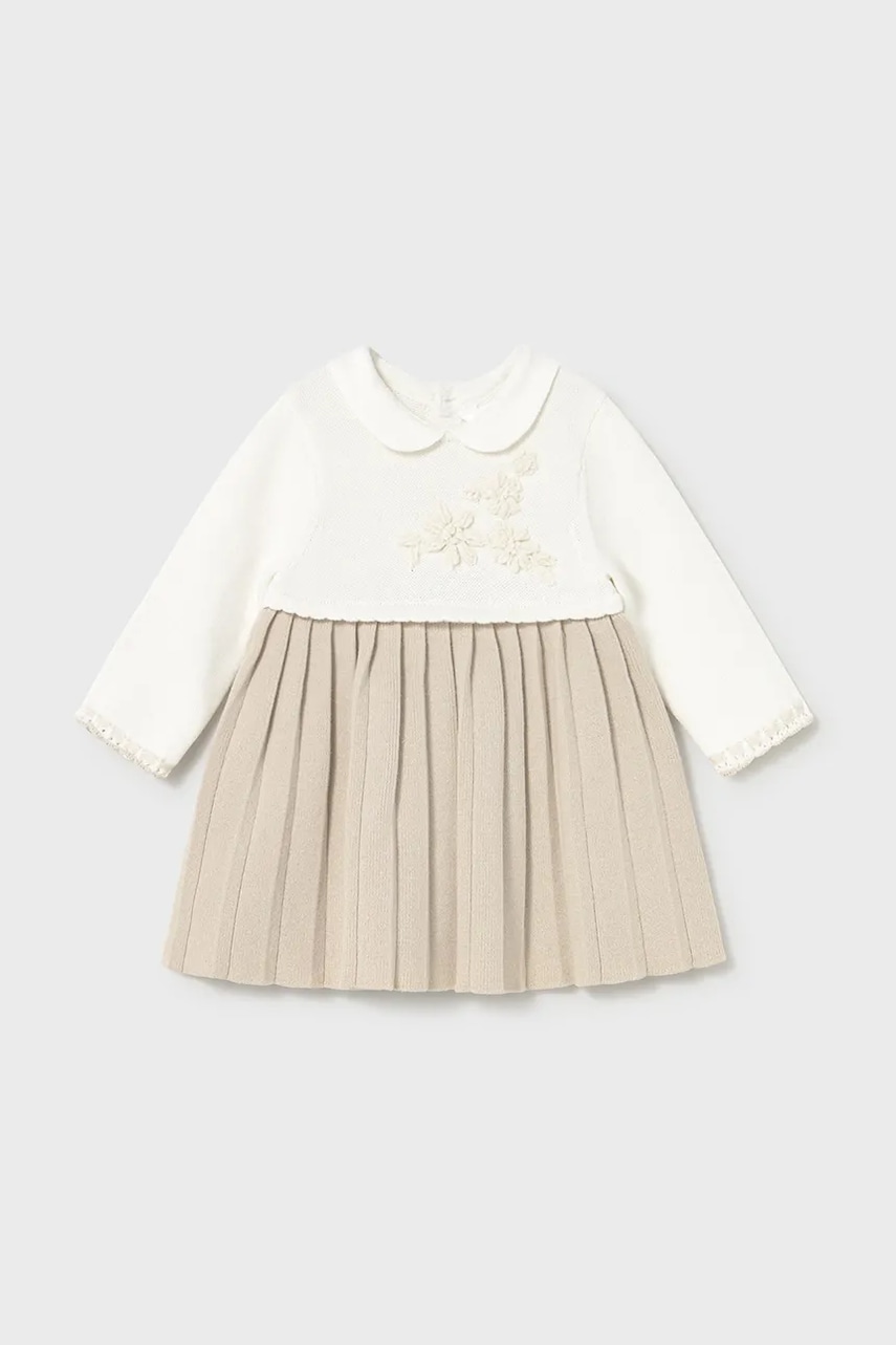Mayoral Newborn rochie bebe culoarea bej, mini, evazați, 2804