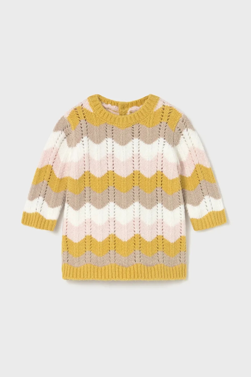 Levně Kojenecké šaty Mayoral Newborn žlutá barva, mini, 2806