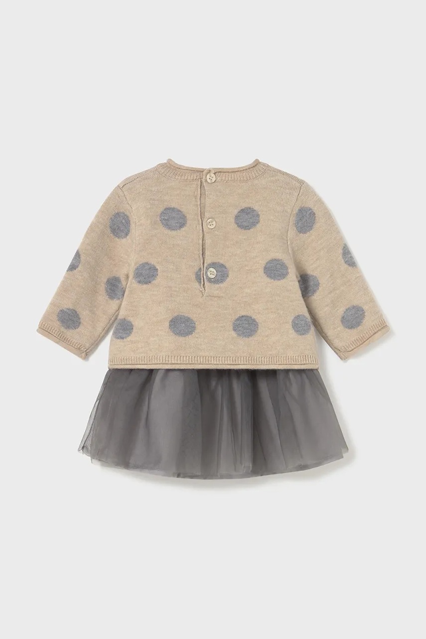 Платье и свитер Mayoral Newborn цвет бежевый mini расклешённое 2808