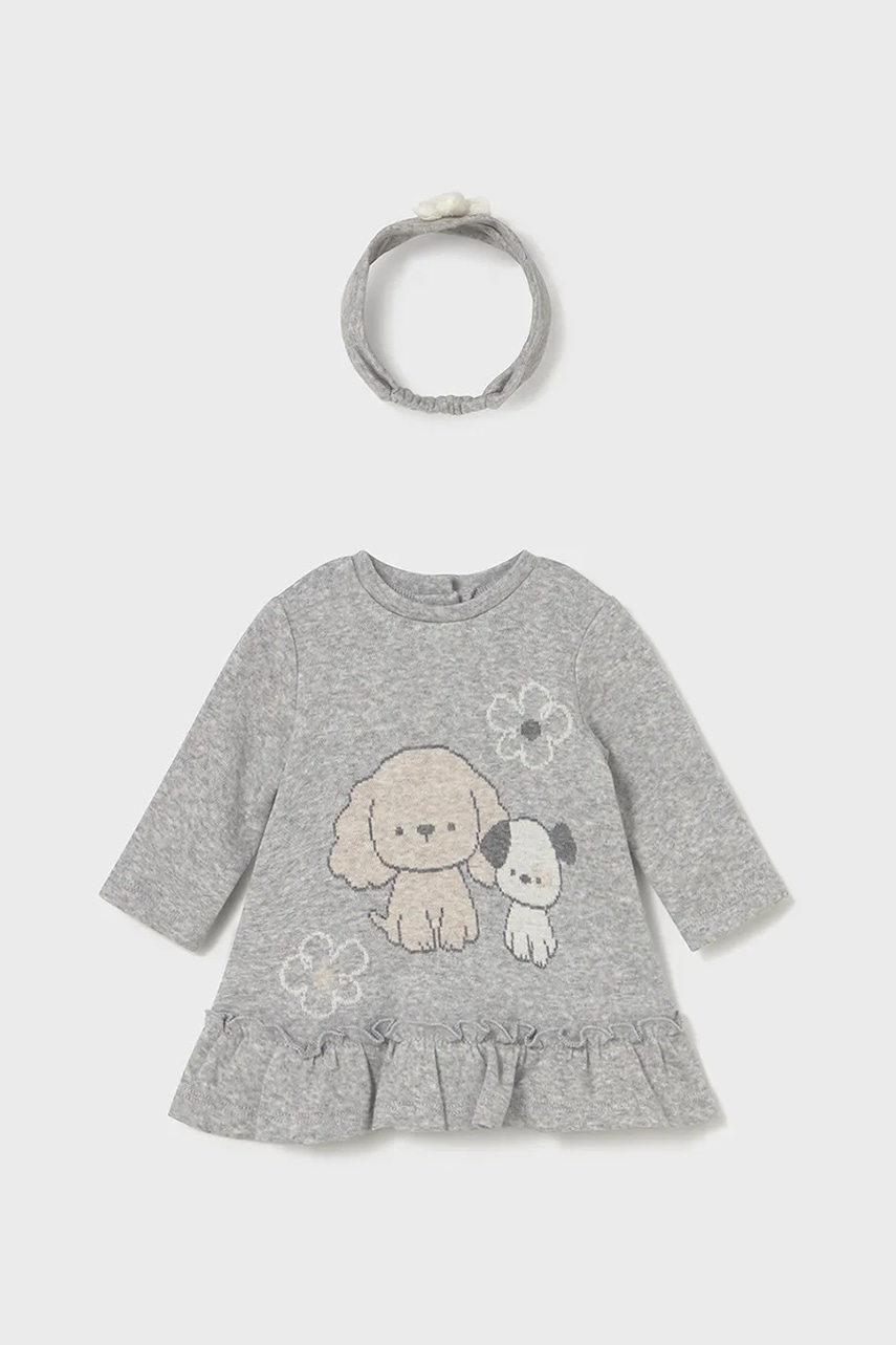 Комплект для младенцев Mayoral Newborn 2 шт цвет серый mini расклешённый 2809 Комплект для младенцев Mayoral Newborn 2 шт цвет серый mini расклешённый 2809