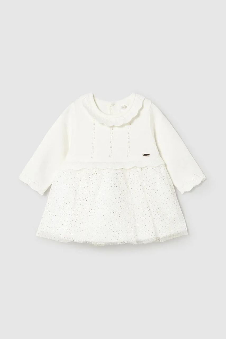 Mayoral Newborn rochie bebe culoarea bej, mini, evazați, 2815