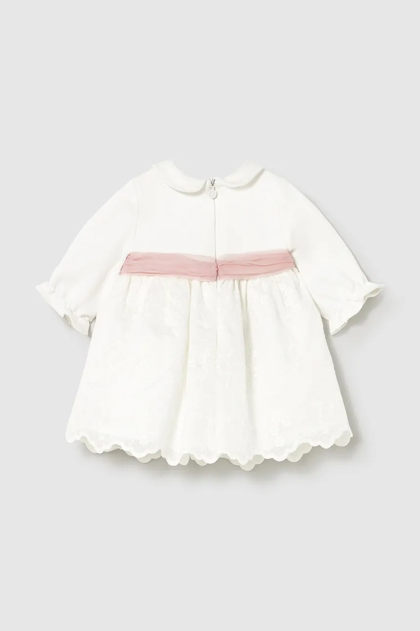 Платье для младенцев Mayoral Newborn цвет бежевый mini расклешённое 2818