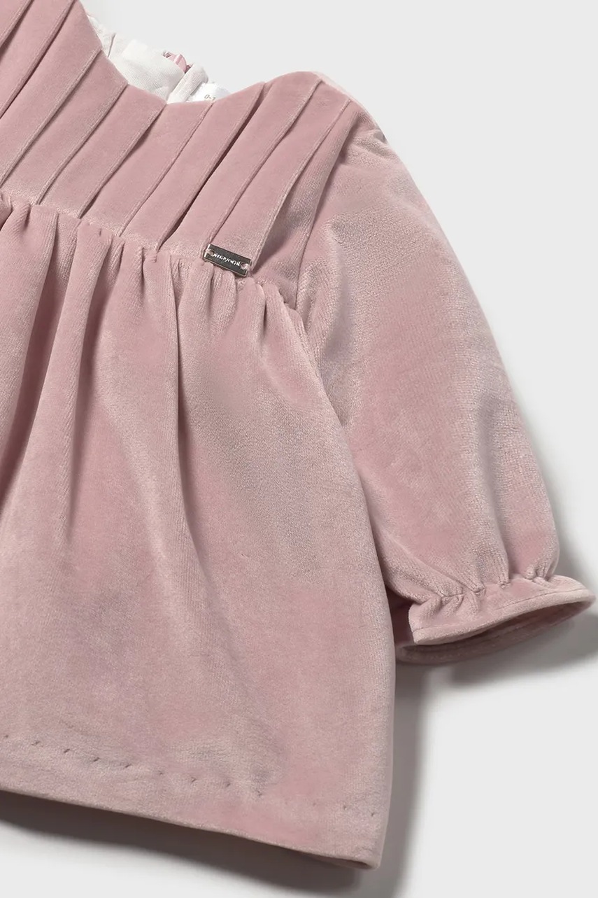 Kojenecké velurové šaty Mayoral Newborn (obrázek 3)