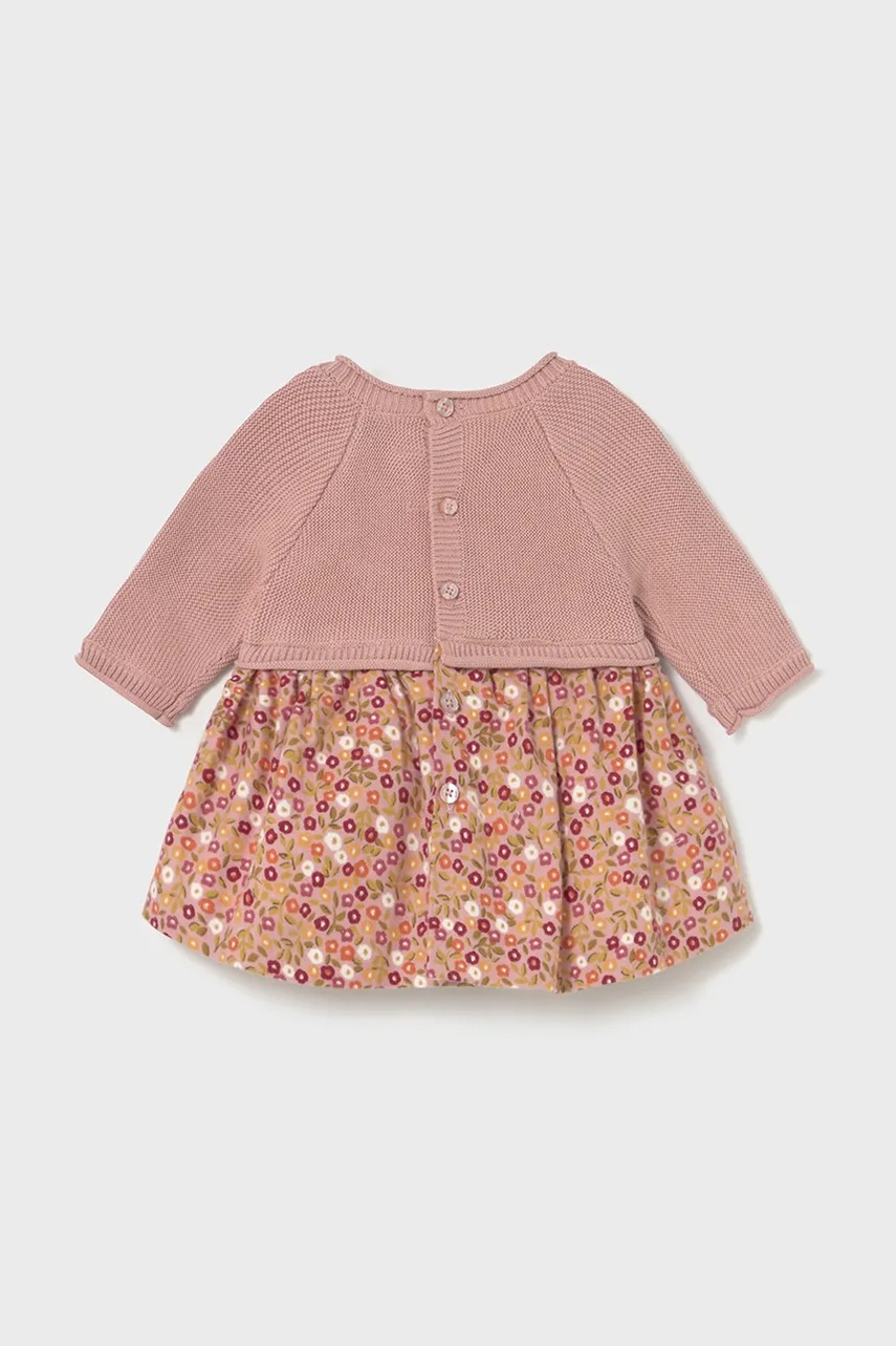 Детское хлопковое платье Mayoral Newborn цвет розовый mini расклешённое 2821