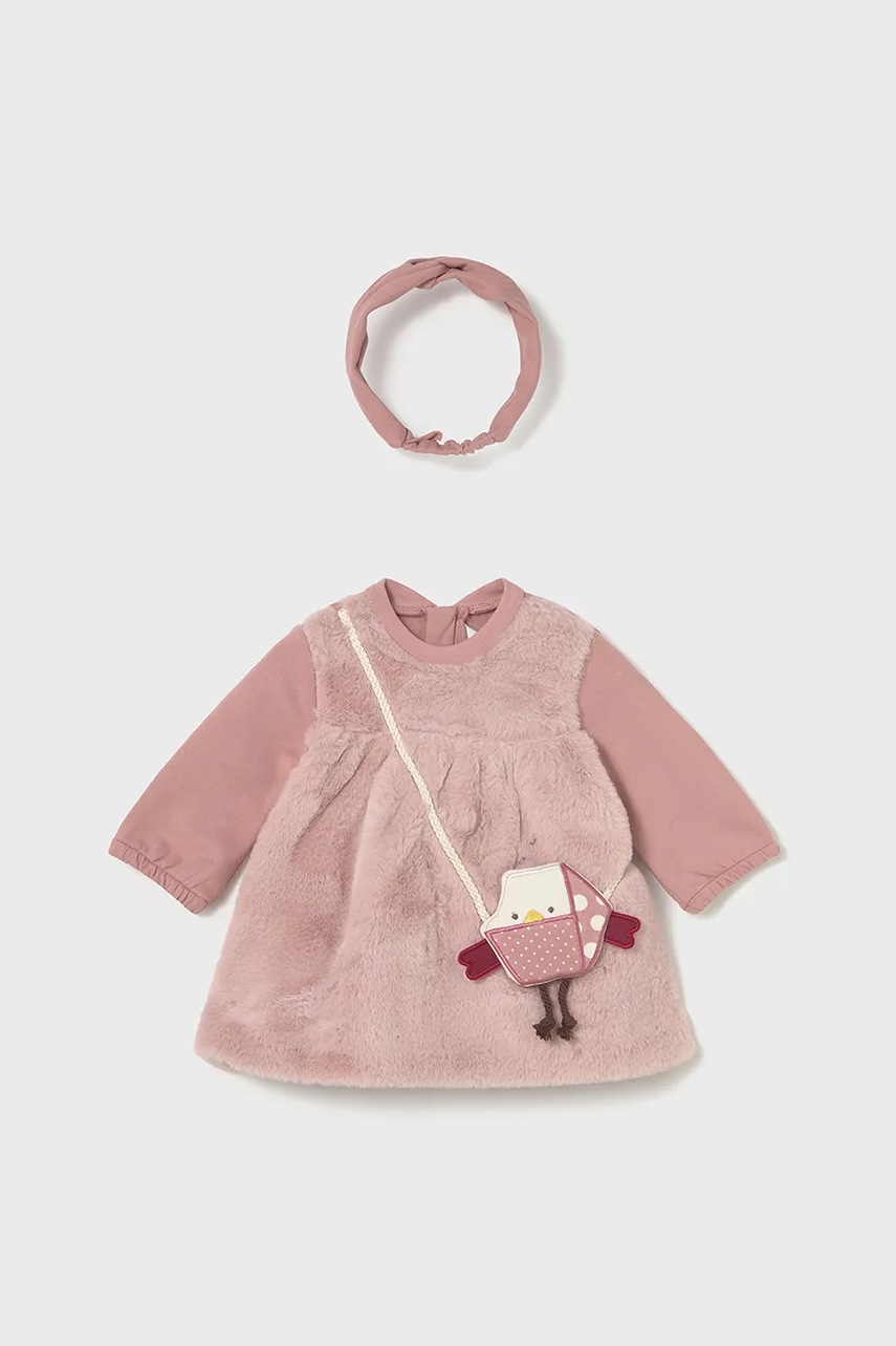 Mayoral Newborn rochie bebe culoarea roz, mini, evazați, 2823