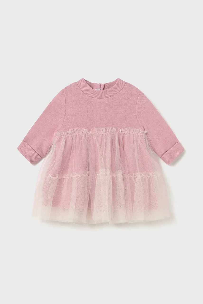 Mayoral Newborn rochie bebe culoarea roz, mini, evazati, 2824