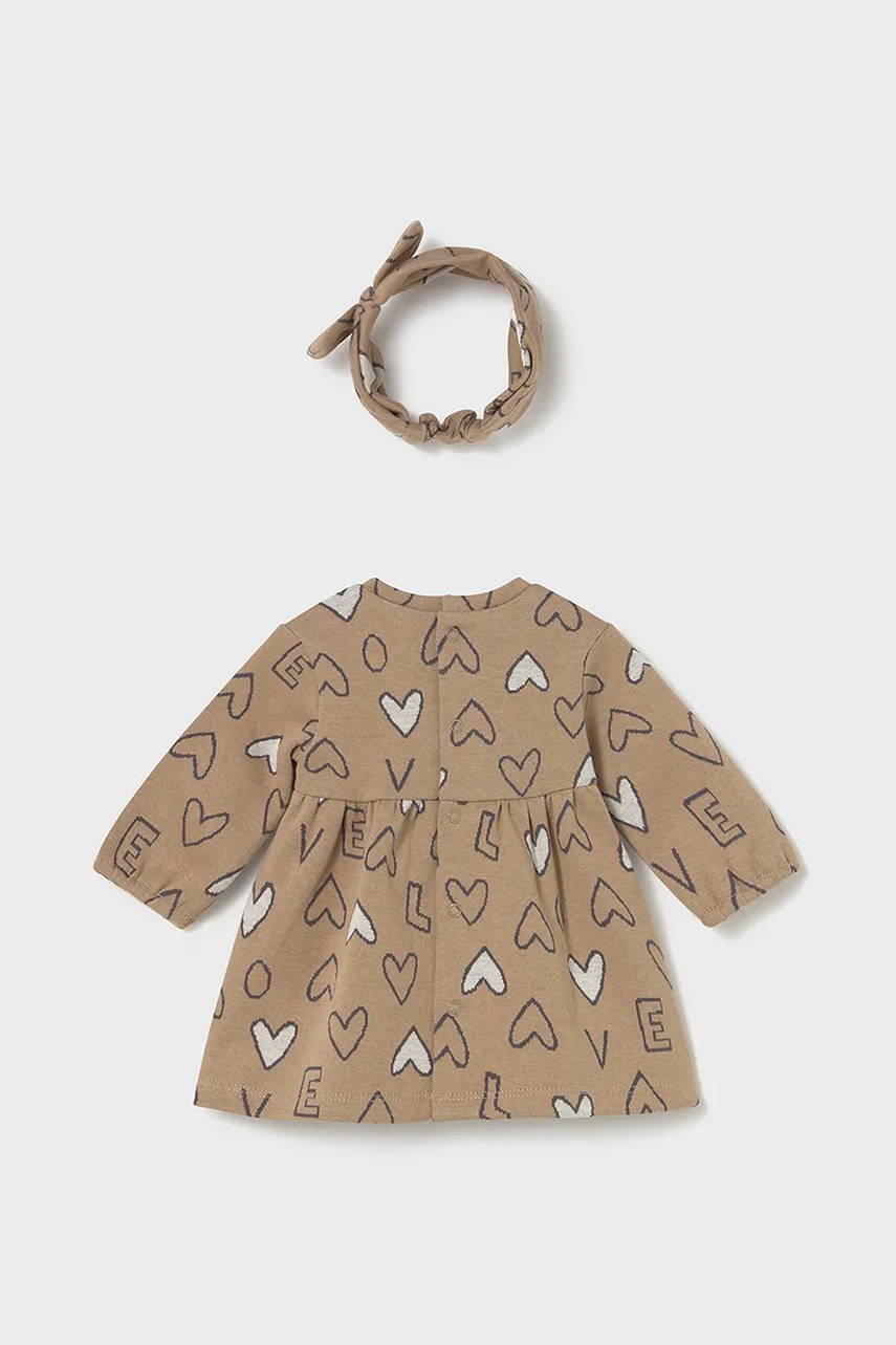 Платье для младенцев Mayoral Newborn цвет коричневый mini расклешённое 2825