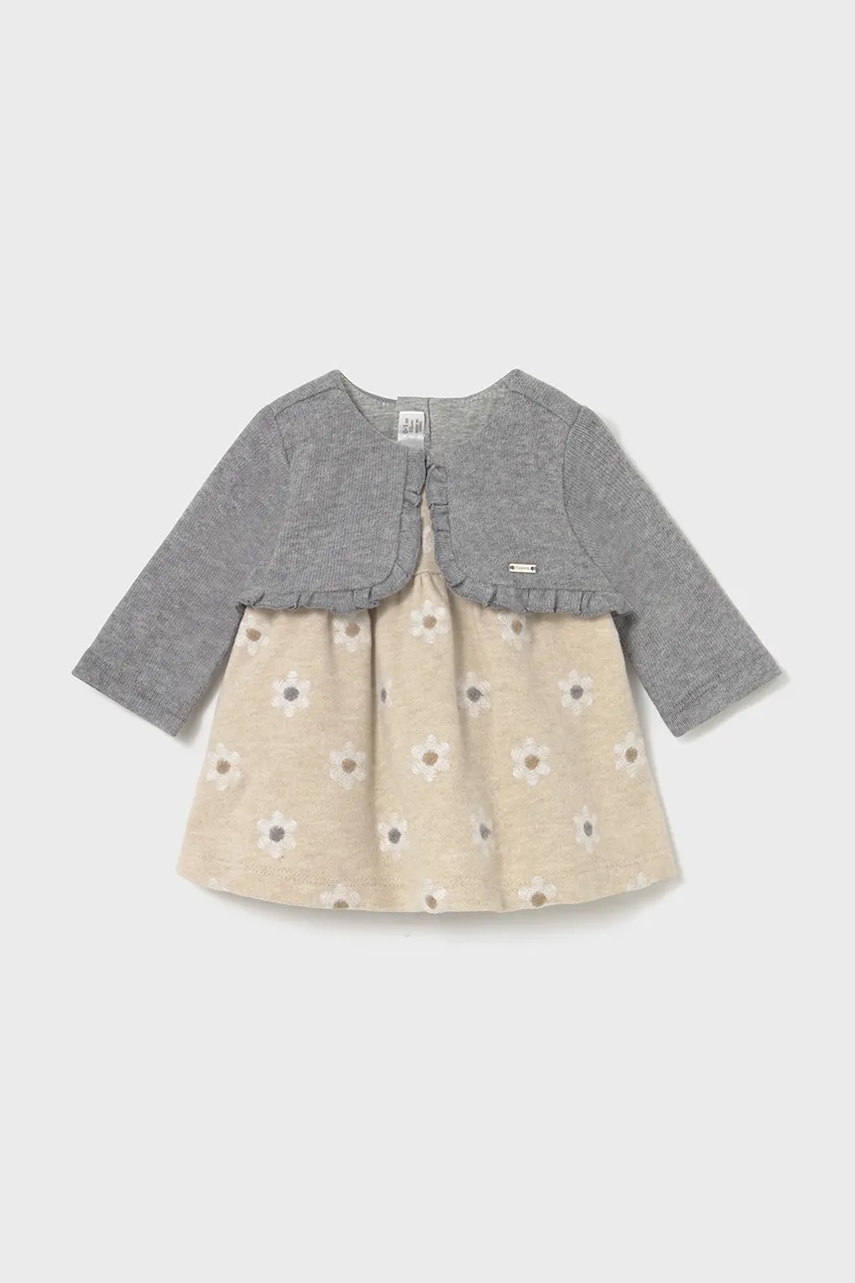 Mayoral Newborn rochie bebe culoarea bej, mini, evazați, 2832