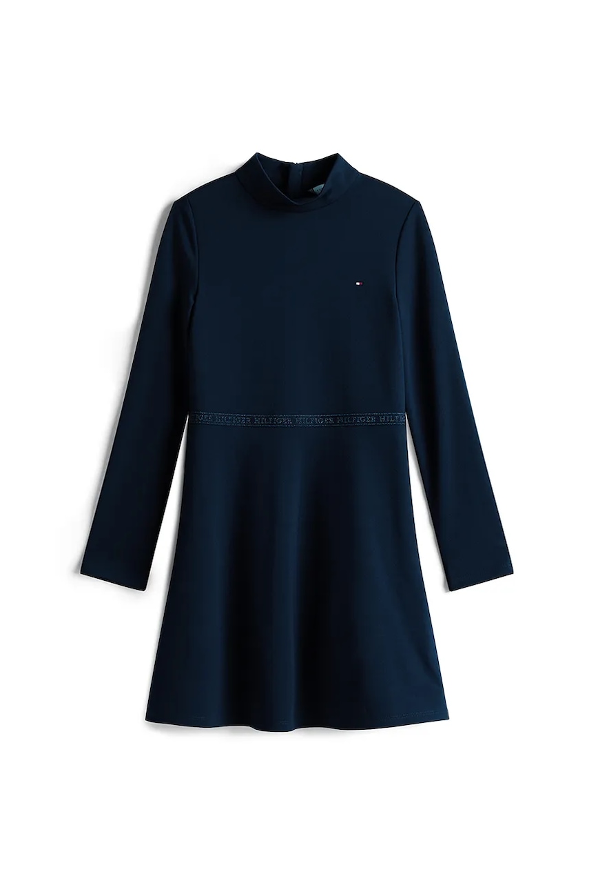 Детское платье Tommy Hilfiger цвет синий mini прямое KG0KG08790 Детское платье Tommy Hilfiger цвет синий mini прямое KG0KG08790