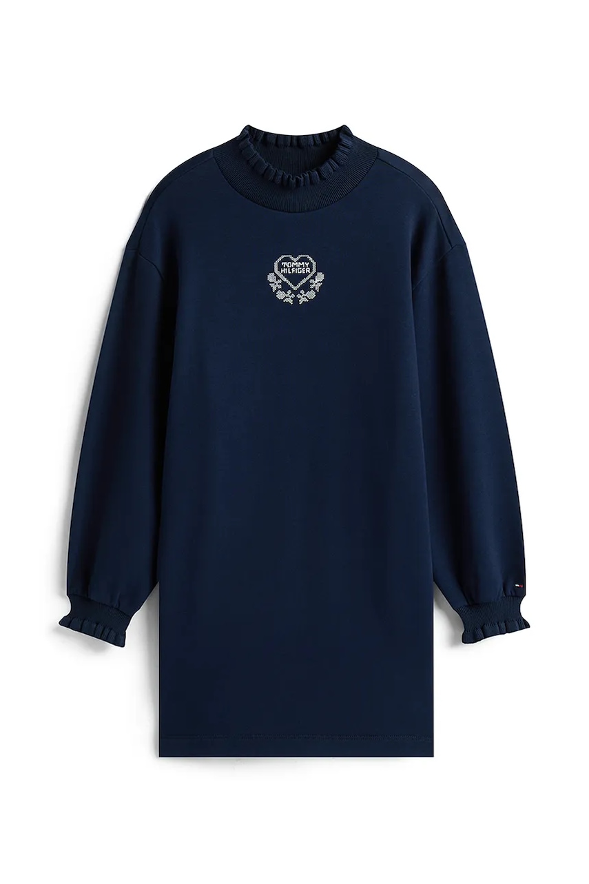 Детское платье Tommy Hilfiger цвет синий mini прямое KG0KG08795 Детское платье Tommy Hilfiger цвет синий mini прямое KG0KG08795